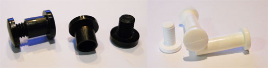 Petites vis &agrave; t&ecirc;te r&eacute;duite en plastique non fendues pour Chicago